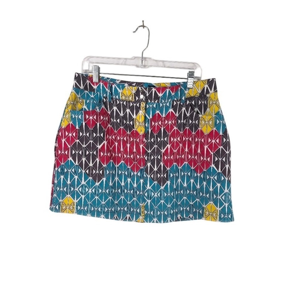 Slazenger Golf Skort Women 8 Multicolor Geometric Diamond Print Athletic Mini